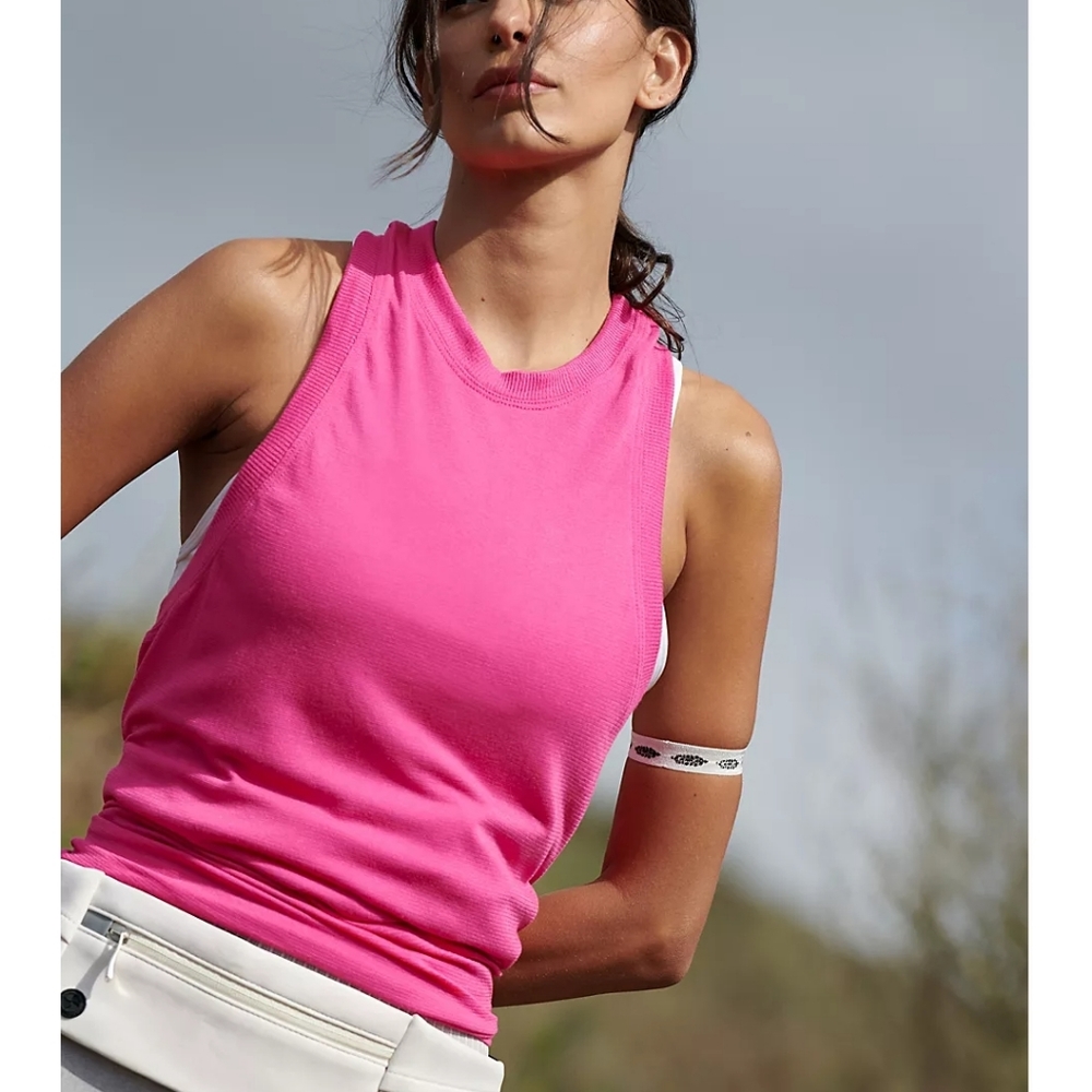 Nwot! Free People movement take you there tank in pink punch crush